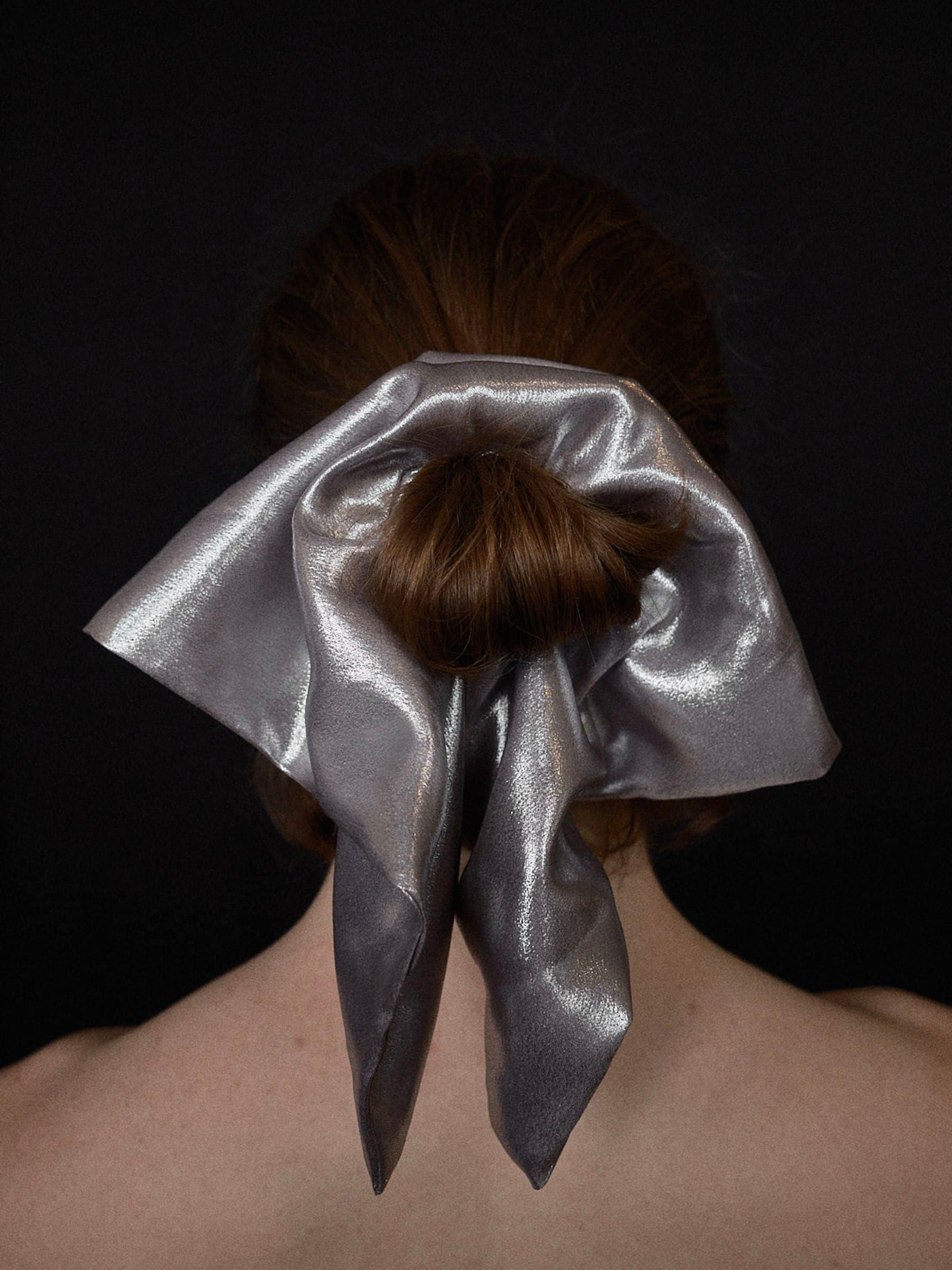 Silver_square_sustainable_hair_scrunchie_gift