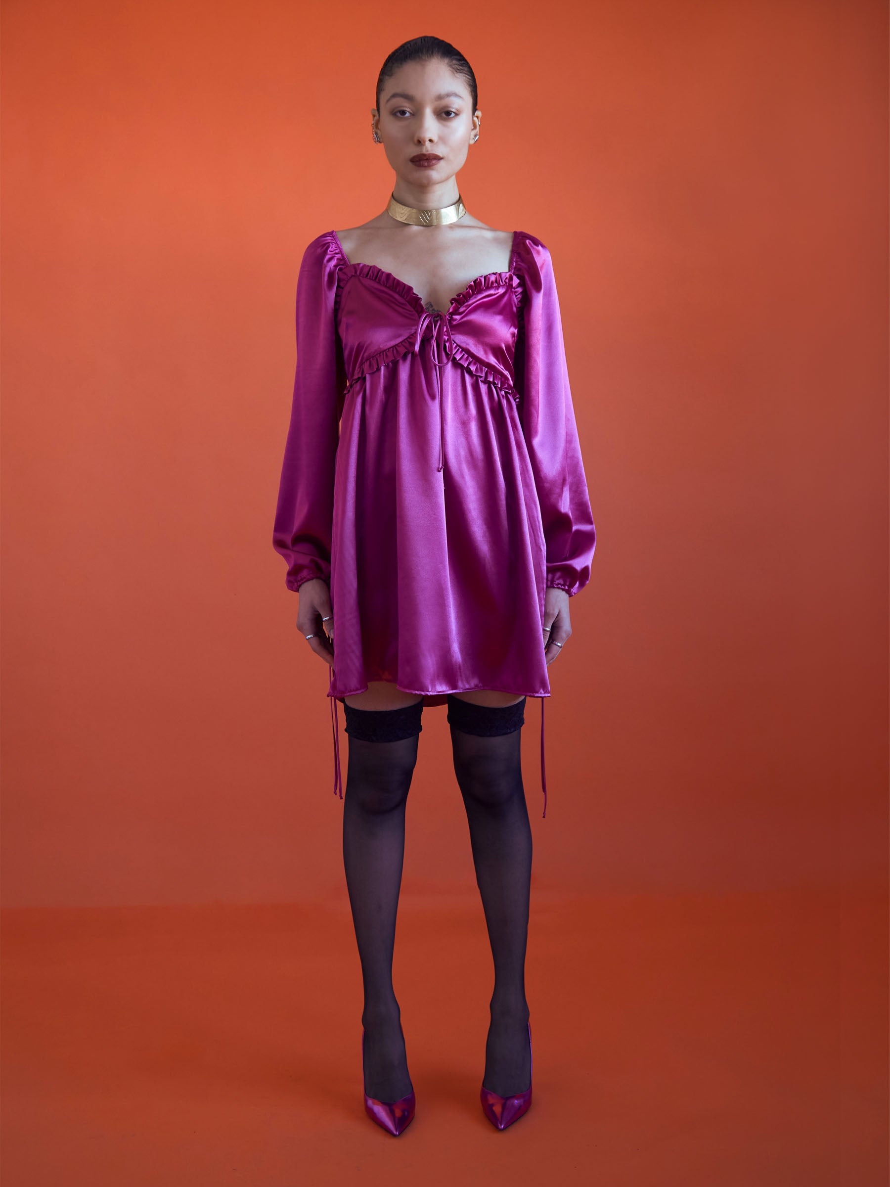 Pink_swingly_babydoll_satin_mini_dress
