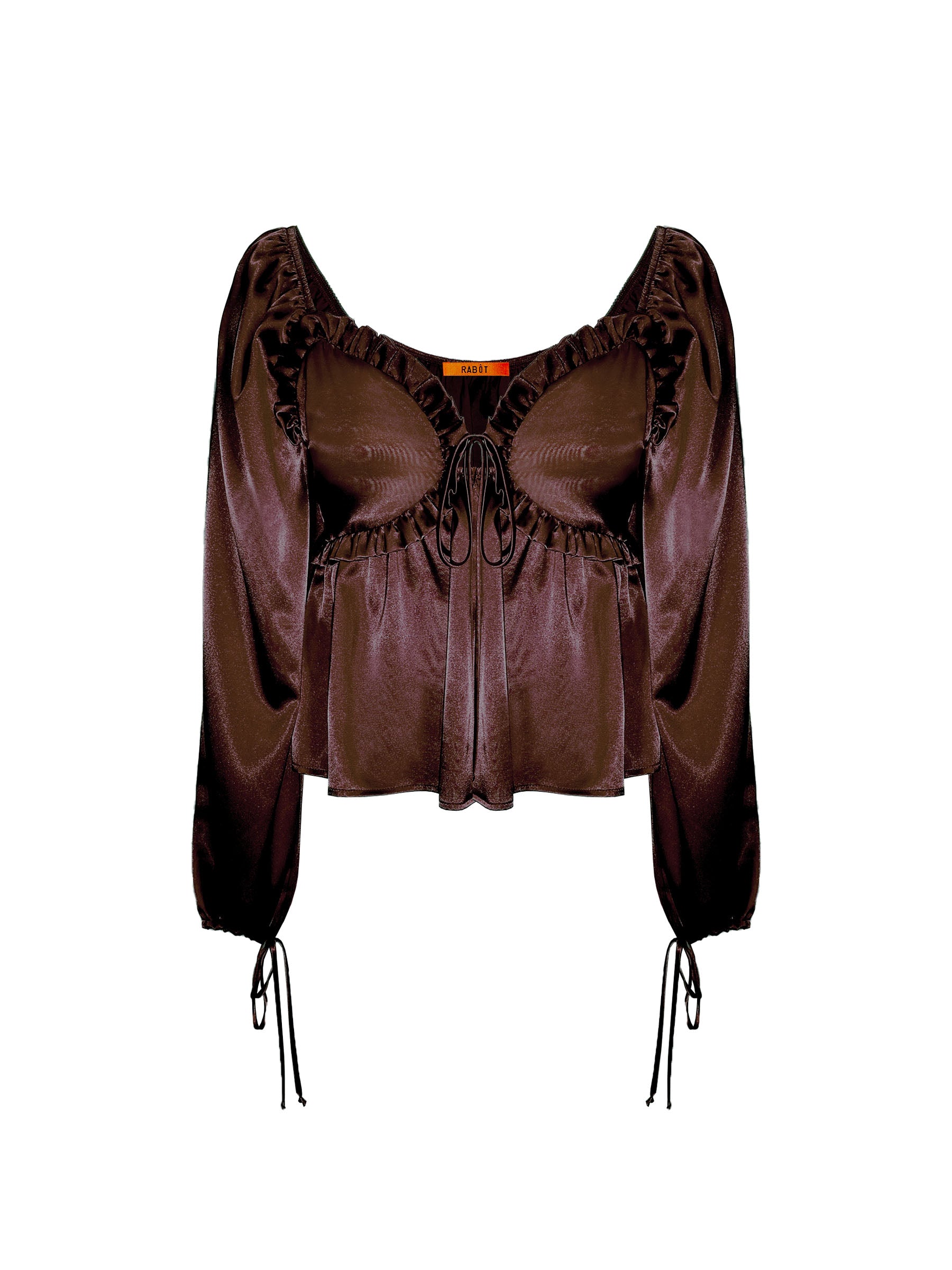 Mocha_brown_satin_babydoll_top