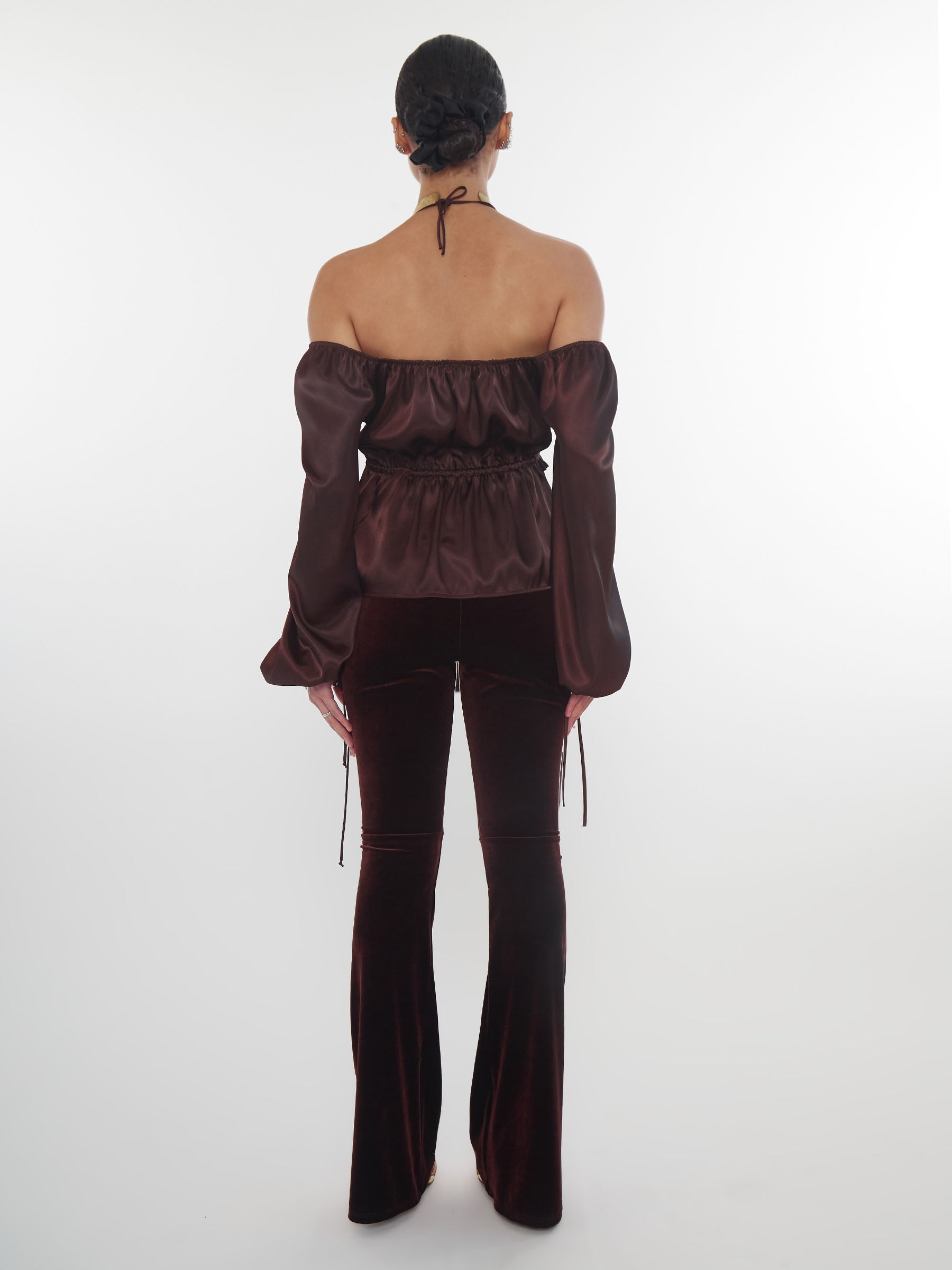 Mocha_brown_satin_babydoll_top