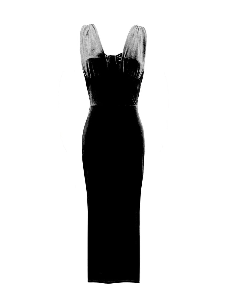 Velvet Pasha Dress in Black