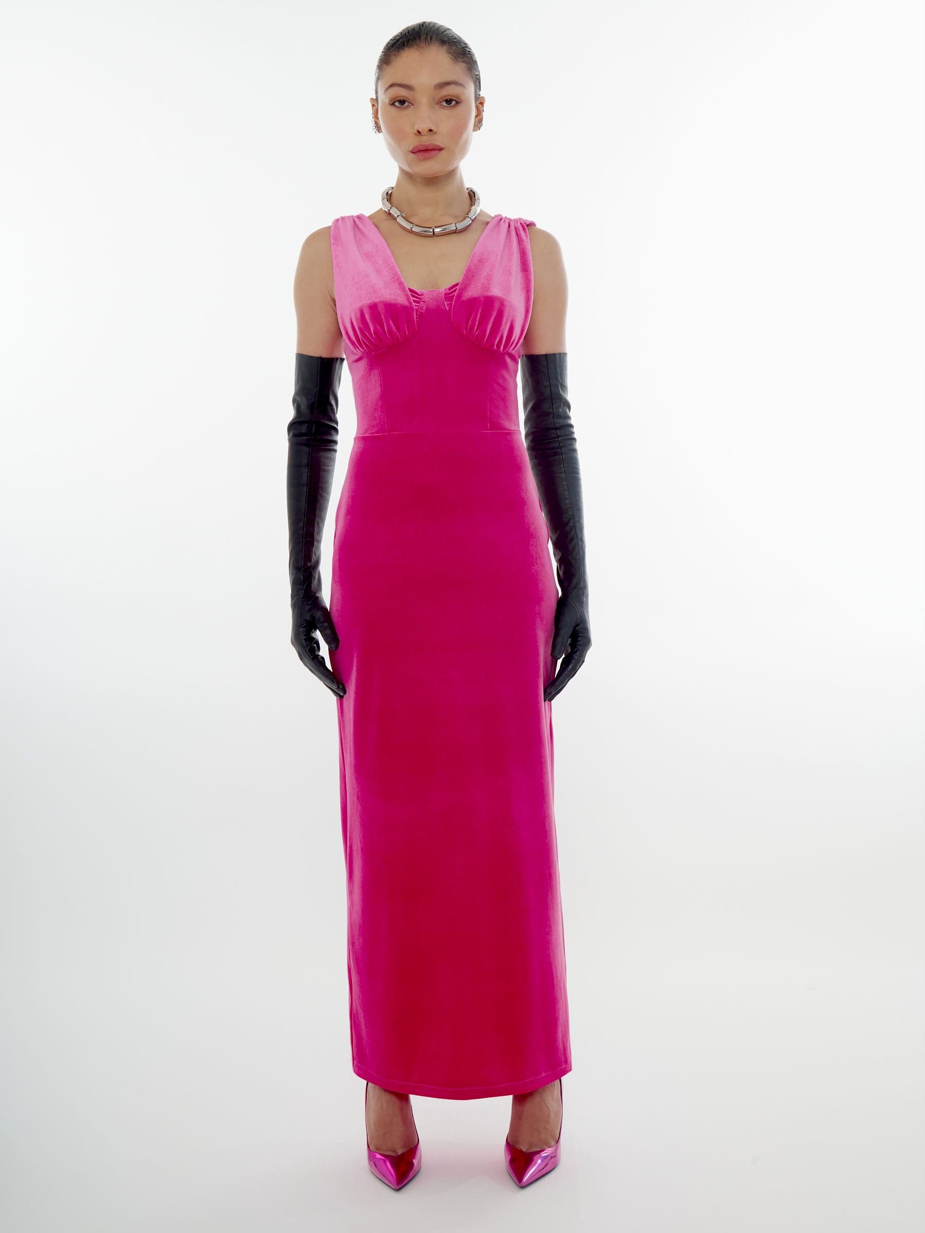 Barbie_pink_velvet_maxi_corset_dress