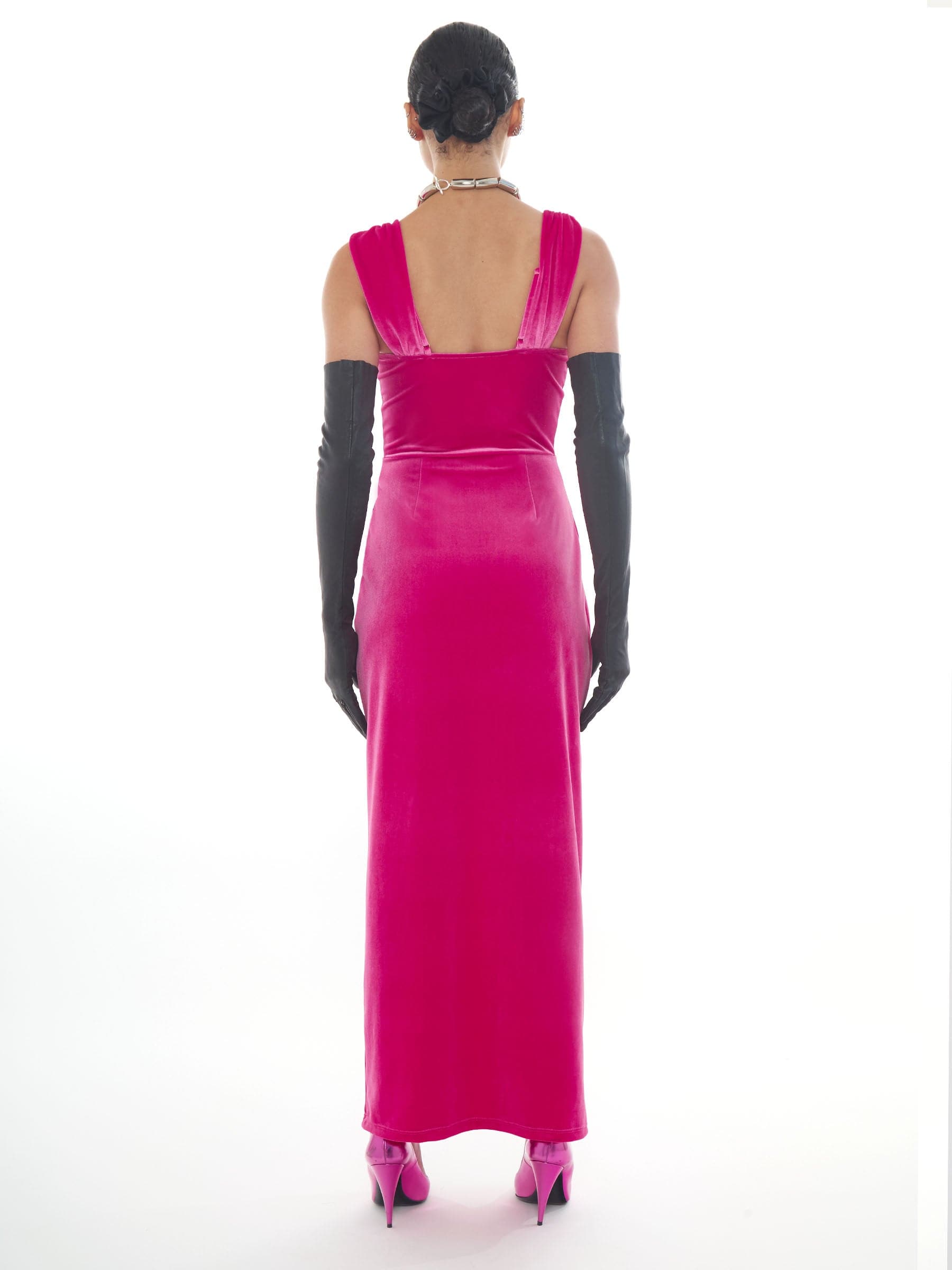 Barbie_pink_velvet_maxi_corset_dress