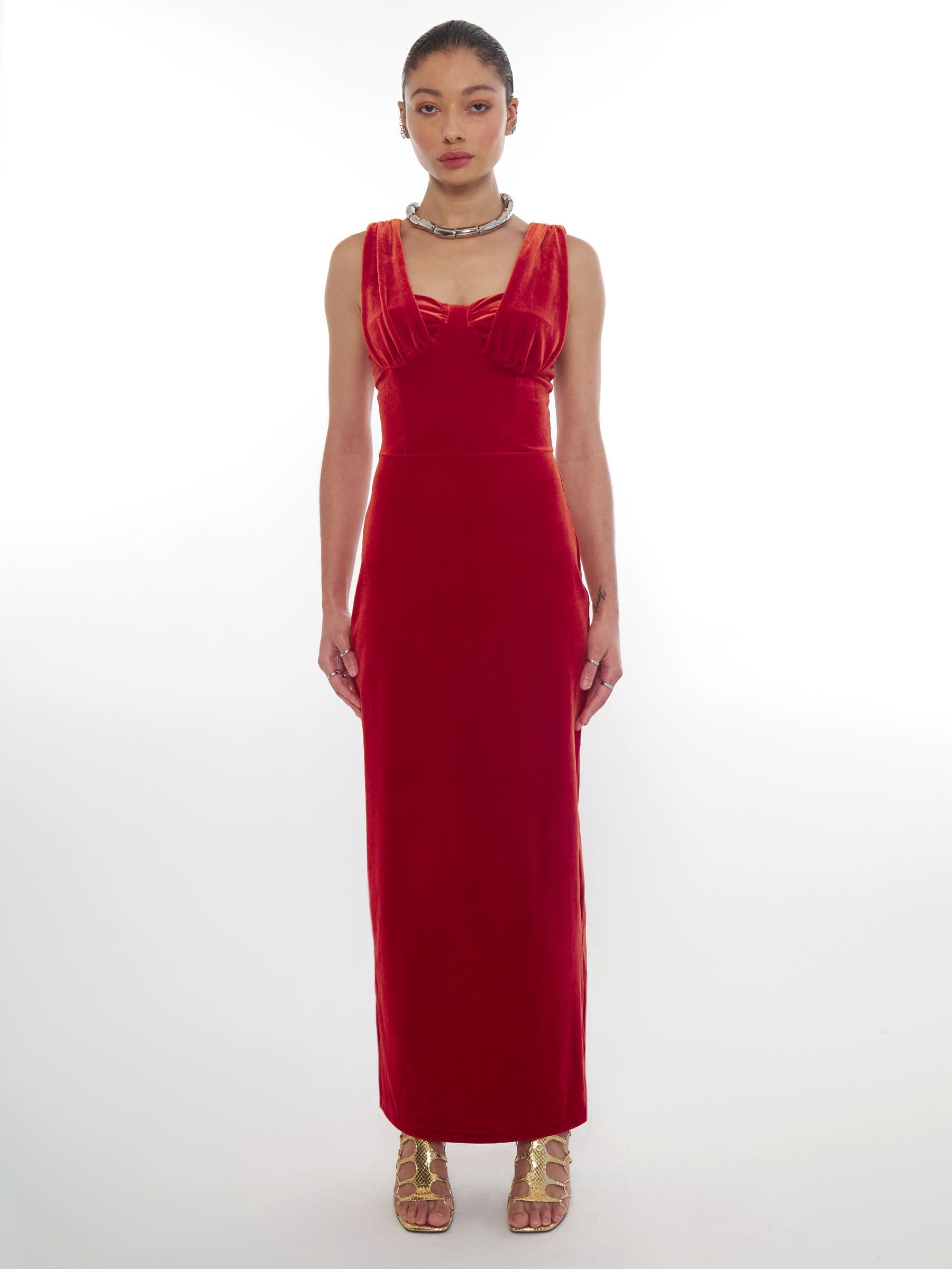 Rust_orange_velvet_corset_maxi_dress