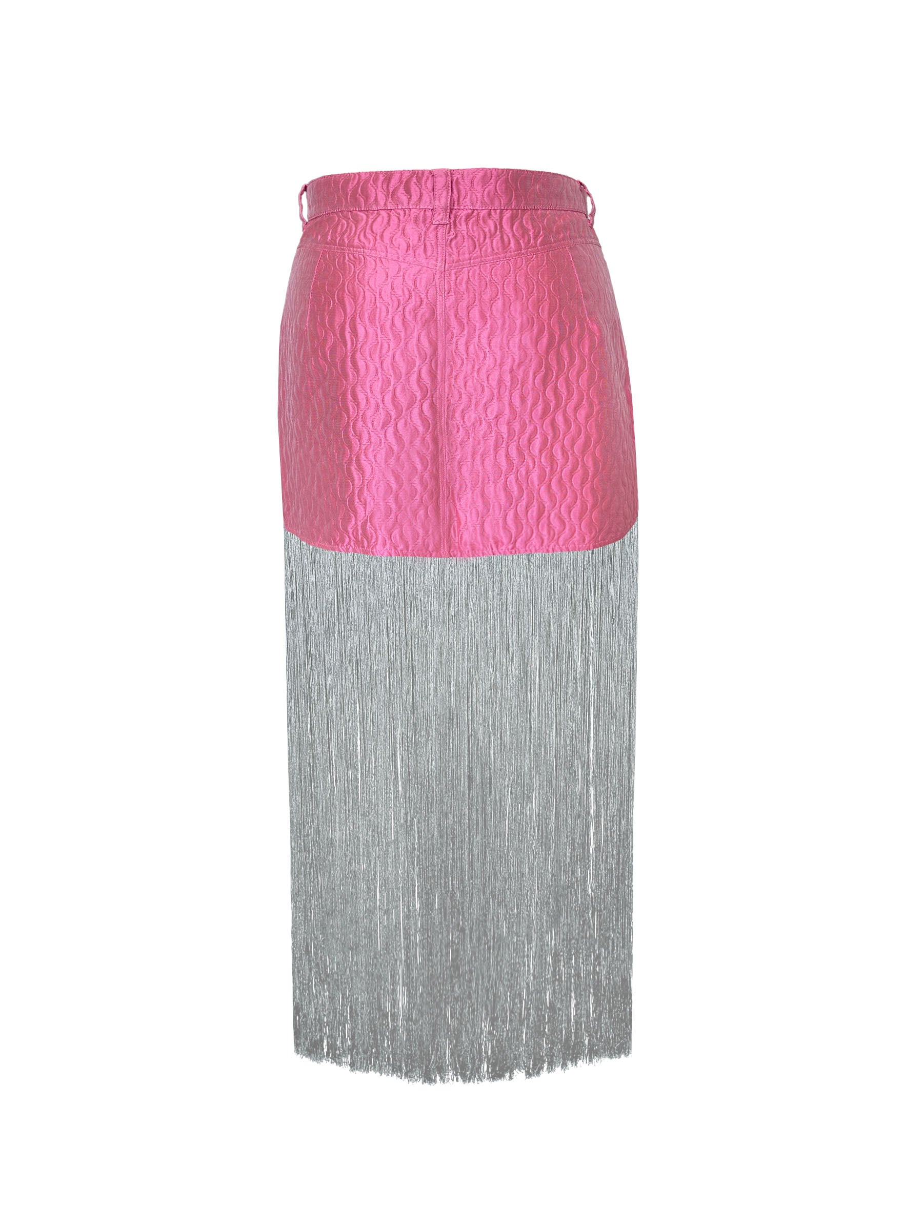Pink_bubblegum_jacquard_silver_fringe_mini_skirt