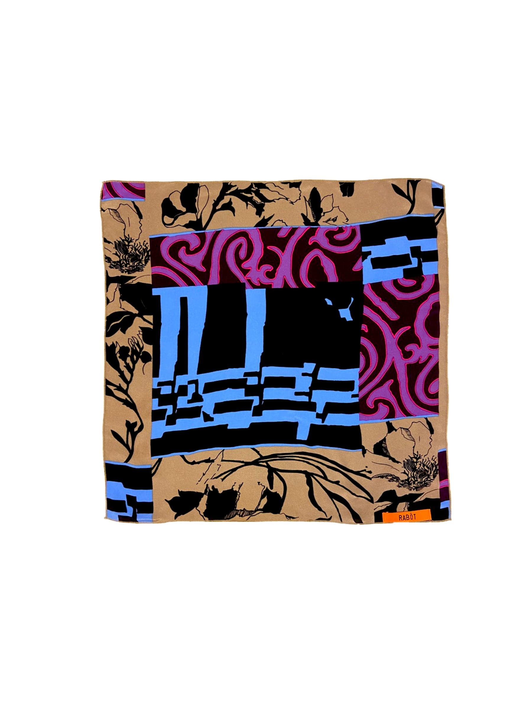 Silk Patchwork Printed Scarf