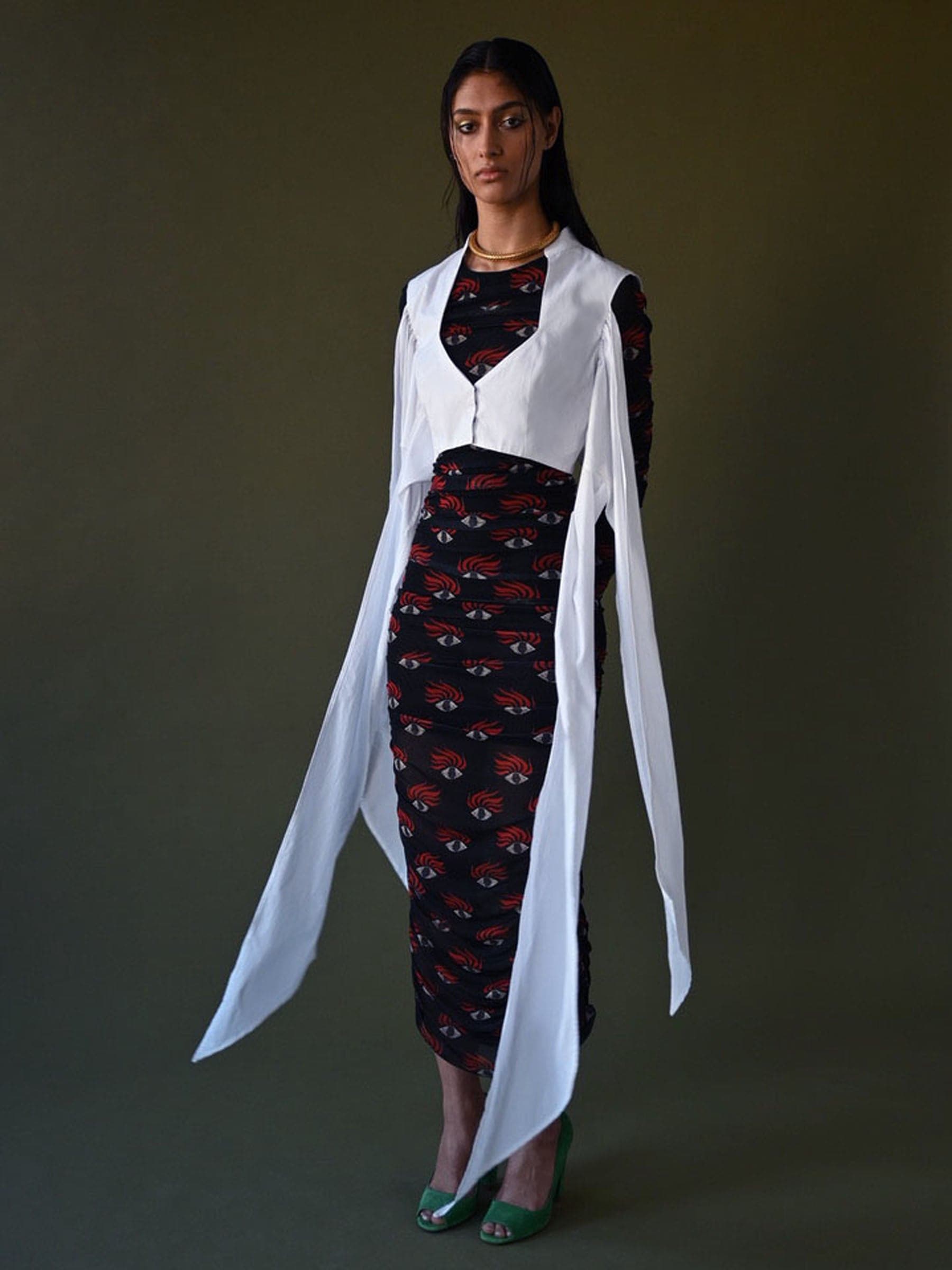 WHITE ORGANIC COTTON WRAP TOP