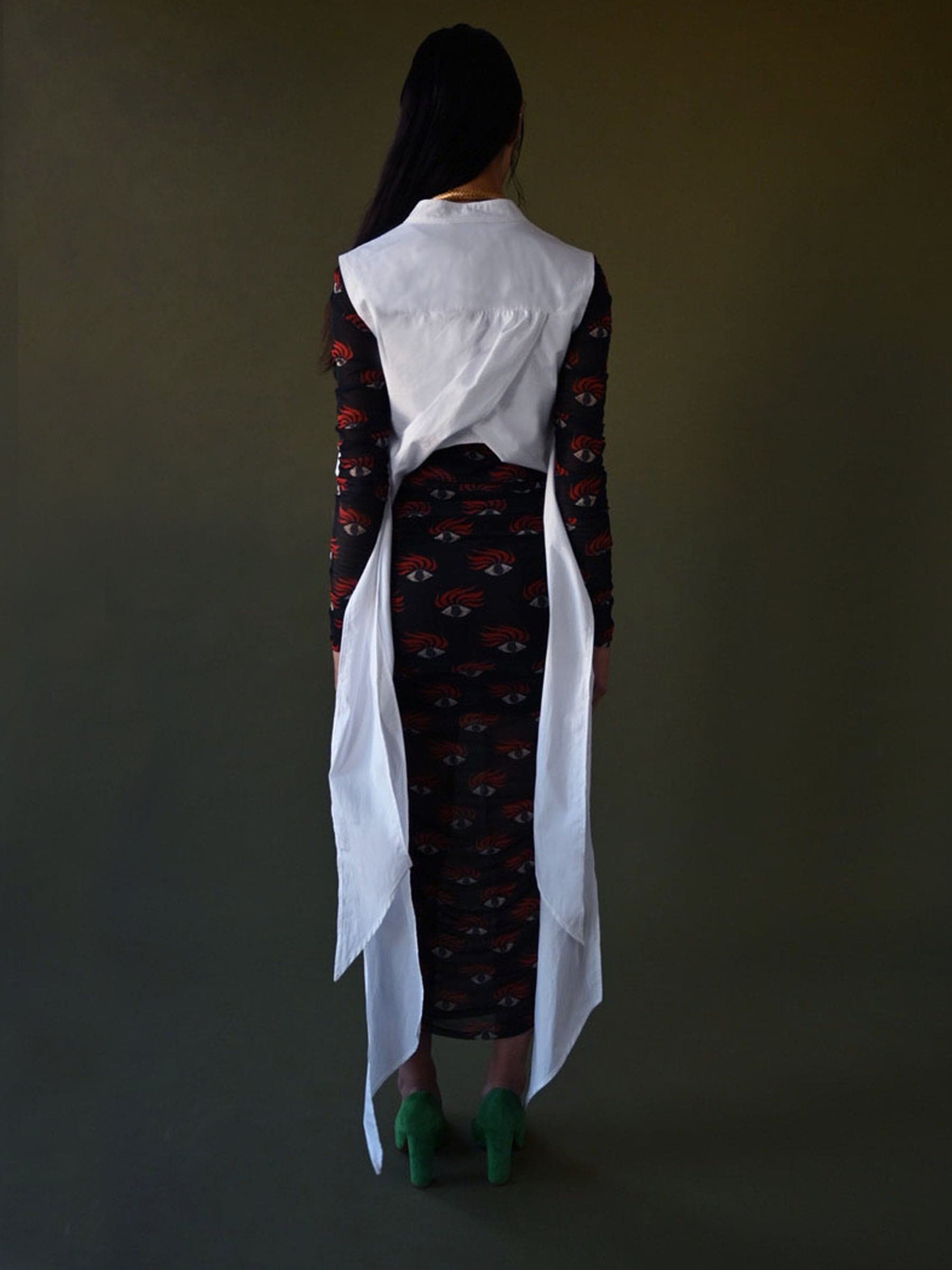 WHITE ORGANIC COTTON WRAP TOP