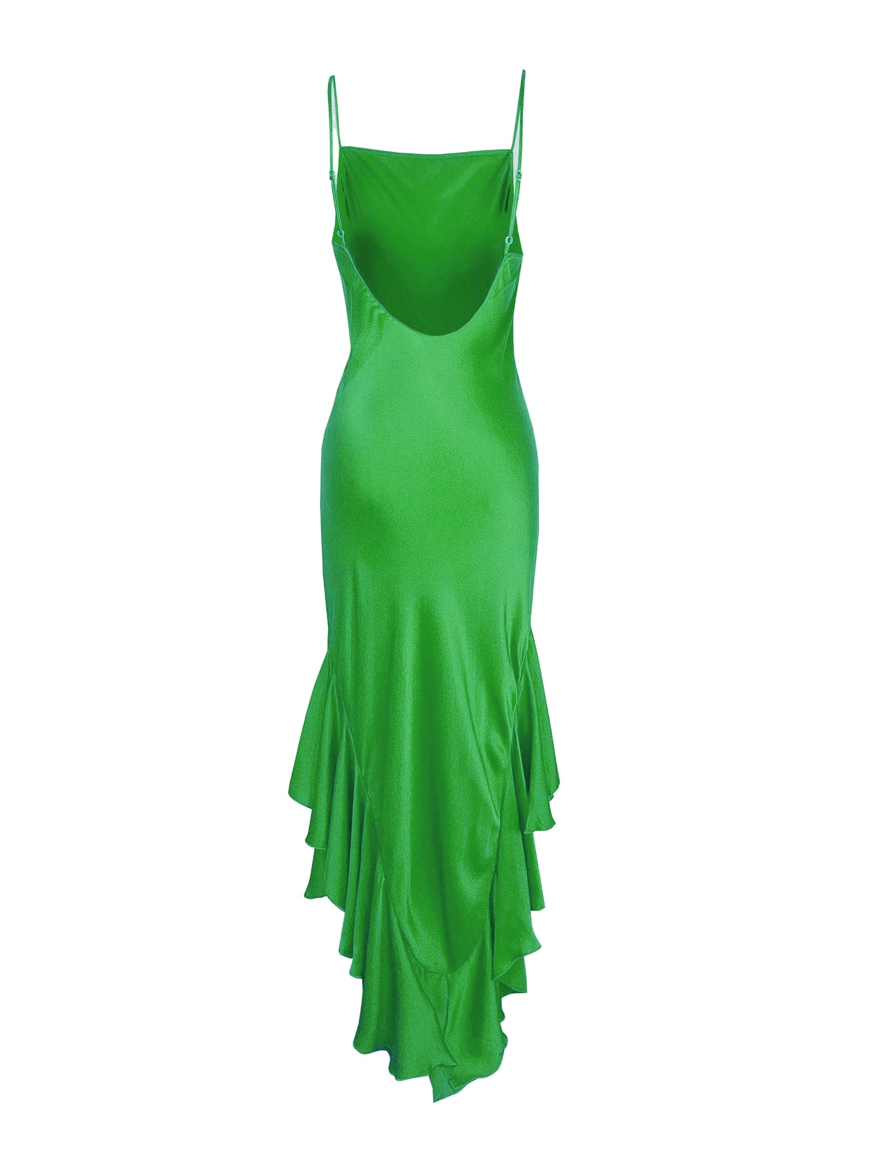 BIAS CUT SILK GREEN DRESS