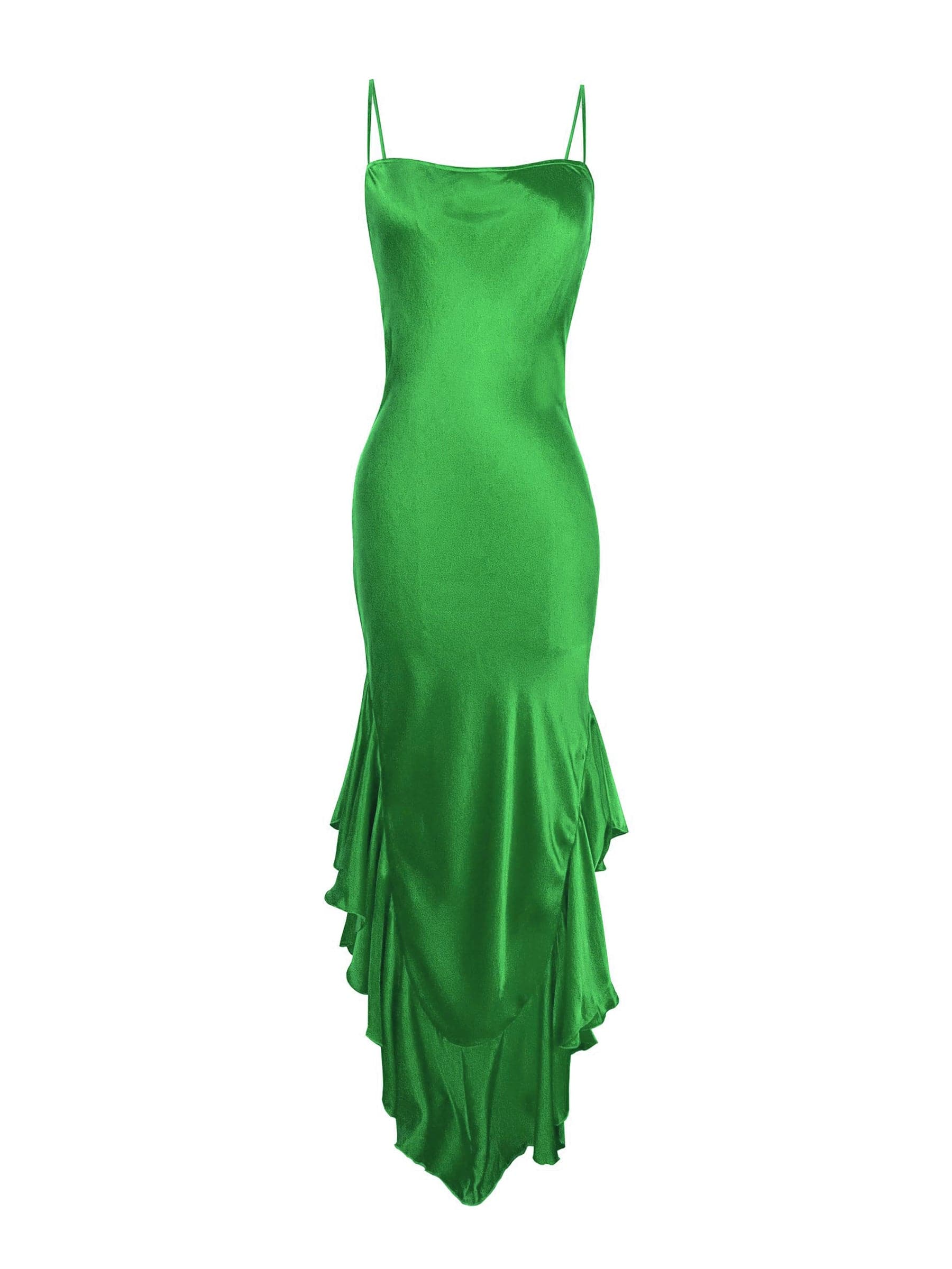 BIAS CUT SILK GREEN DRESS