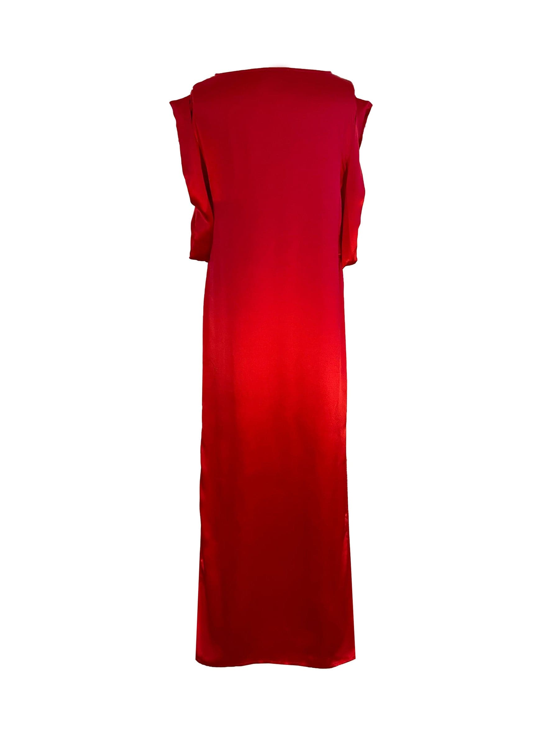 SILK COLORBLOCKED ANGEL PRINT DRESS