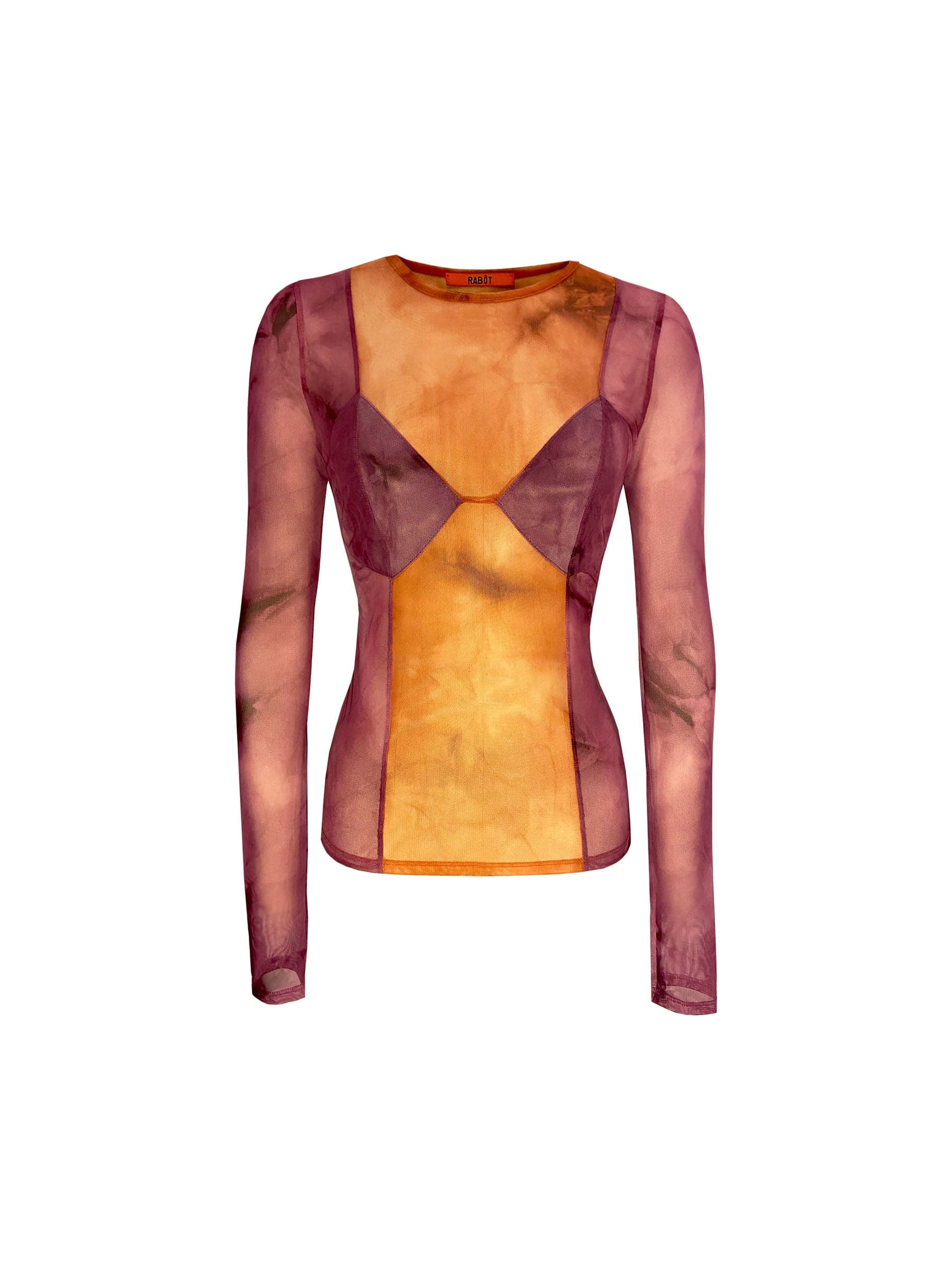 Mesh tie dye corset top