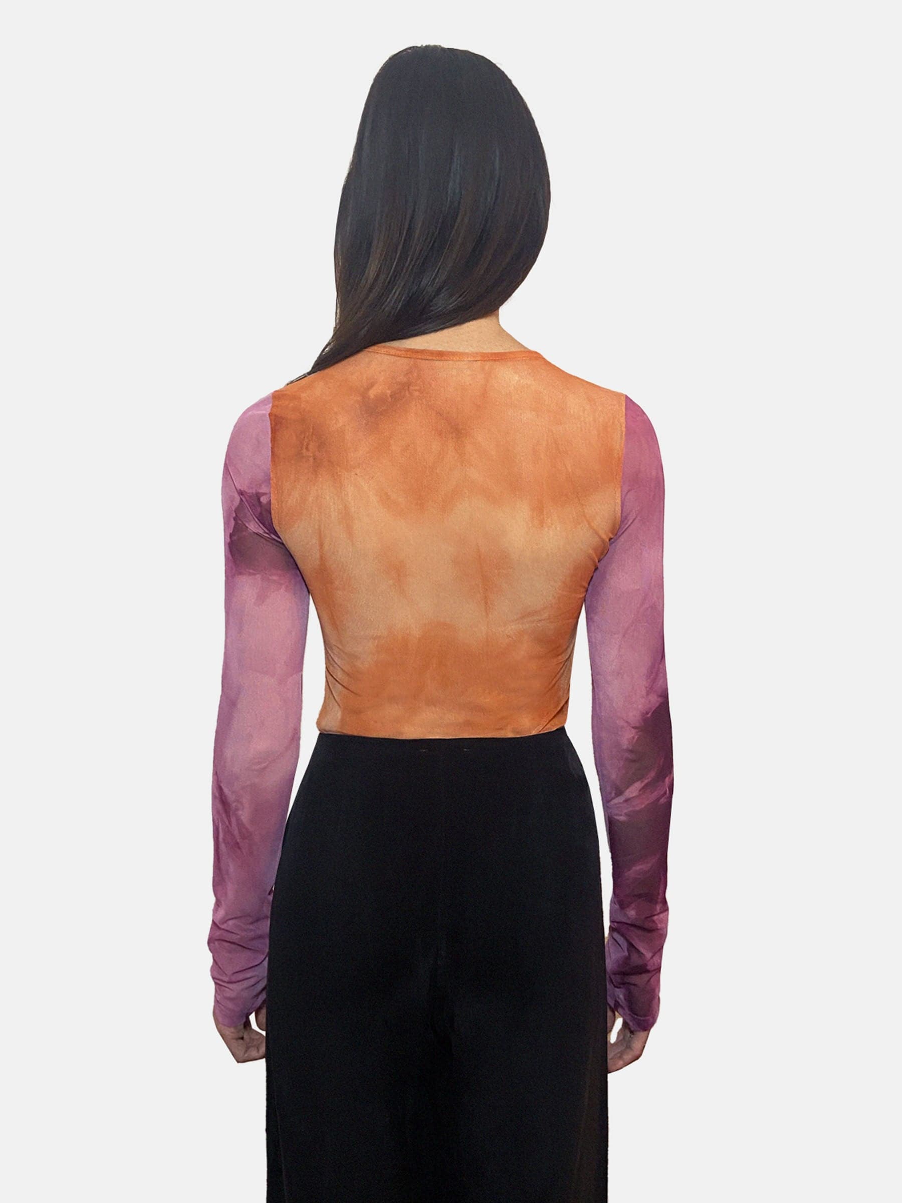 Mesh tie dye corset top