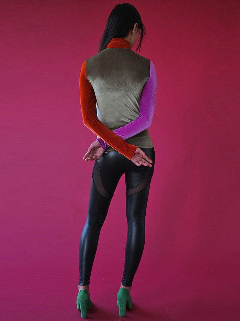Velvet Mitra Top in Olive Mix