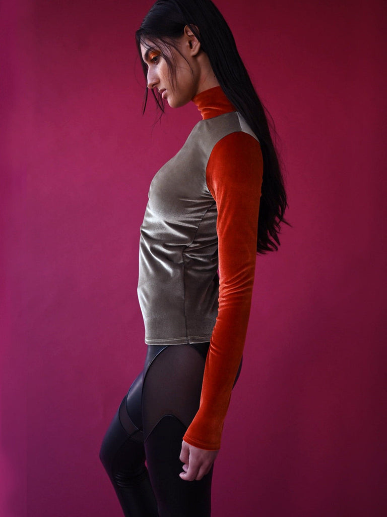 Velvet Mitra Top in Olive Mix