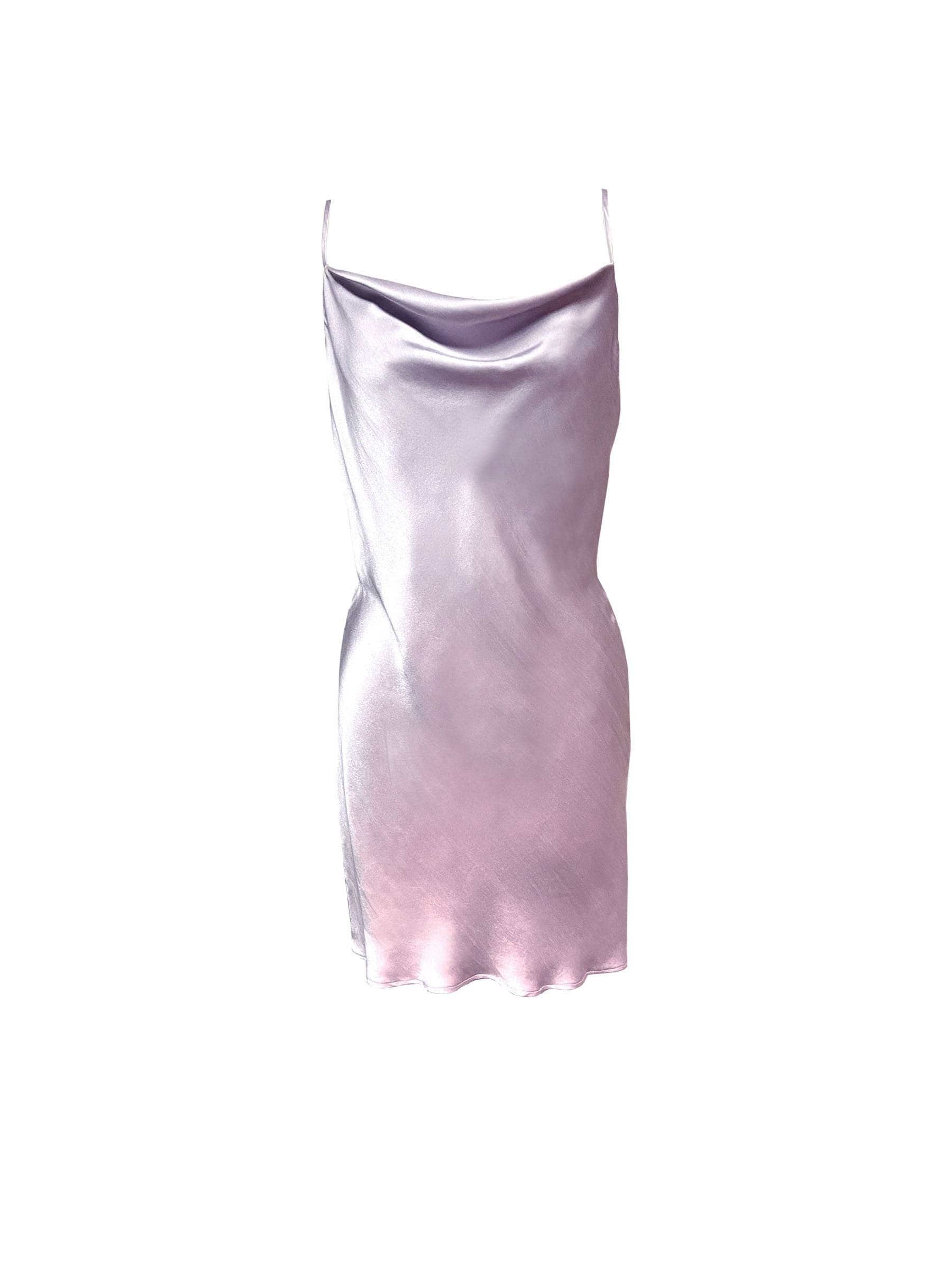 Lilac silk charmeuse bias cut slip dress