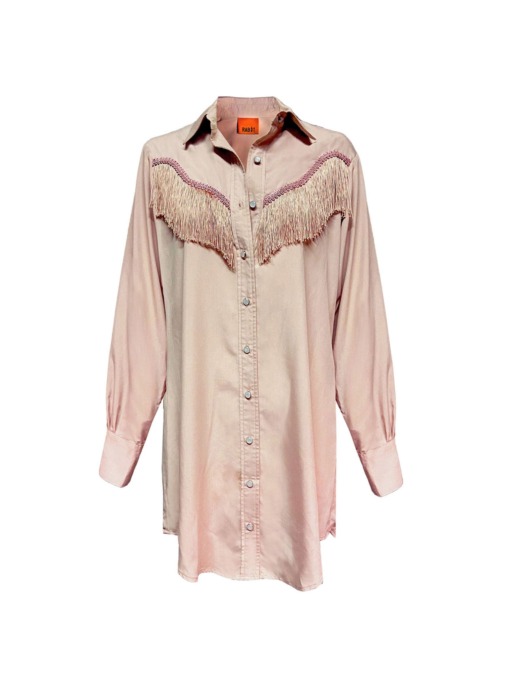 Pink blush western Tencel shirt dress