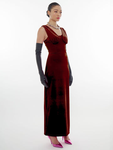 Velvet_brown_corset_maxi_dress