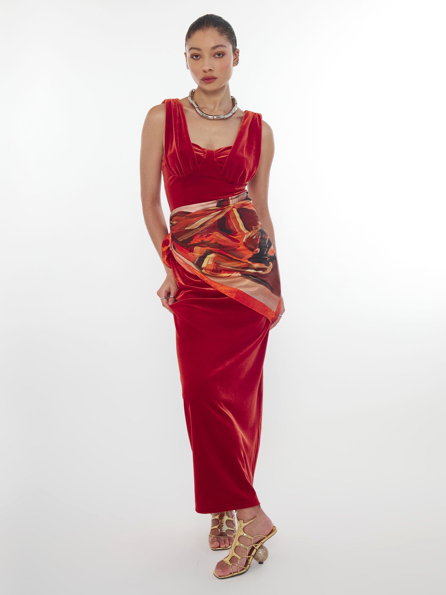 Rust_orange_velvet_corset_maxi_dress