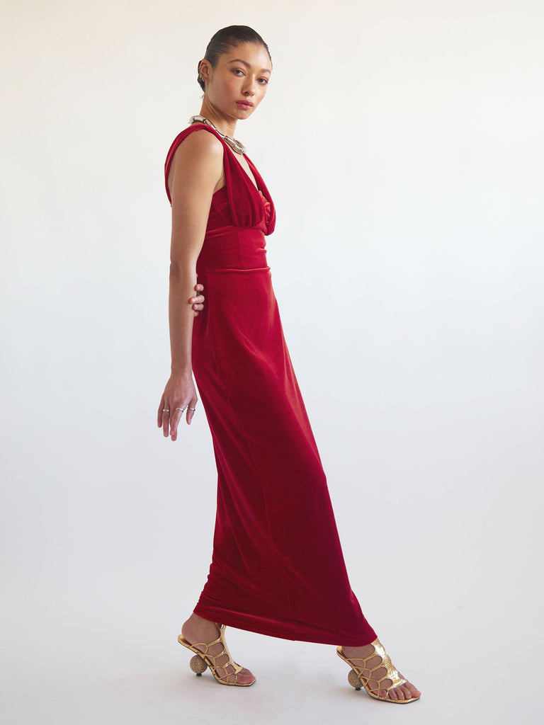 Velvet Pasha Dress in Siren