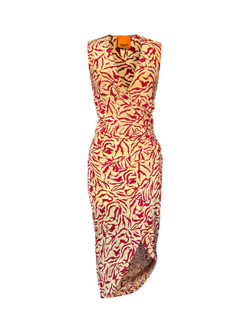 Printed silk wrap dress