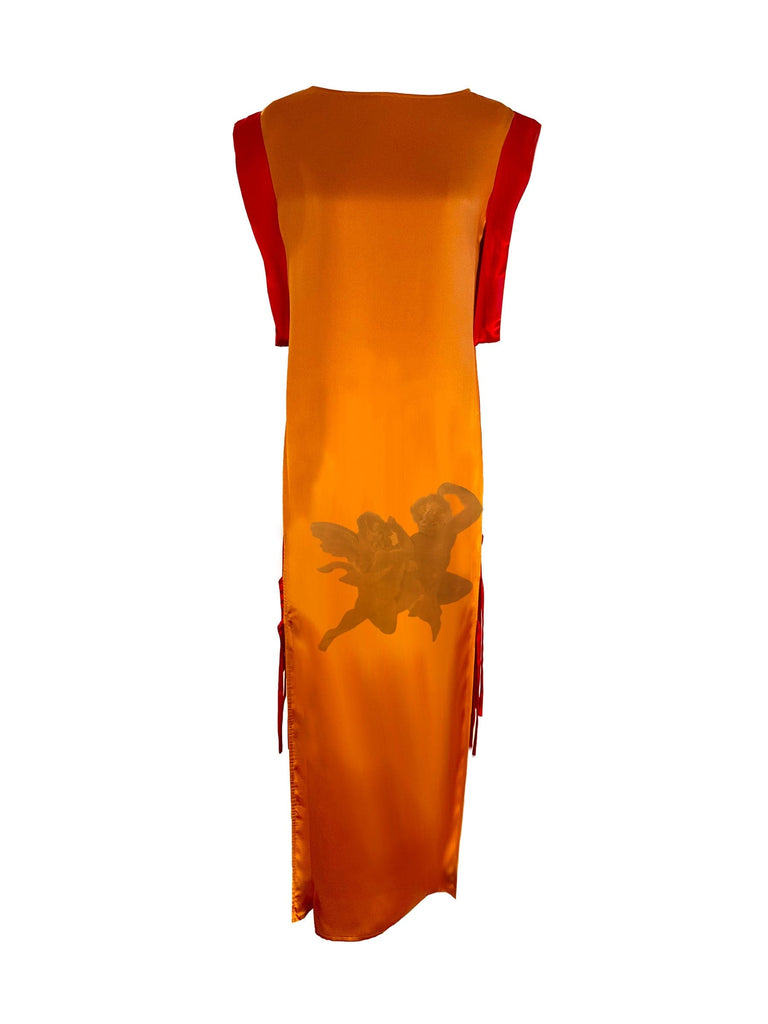 Selene Dress in Sanguine/Orange Wine Mix