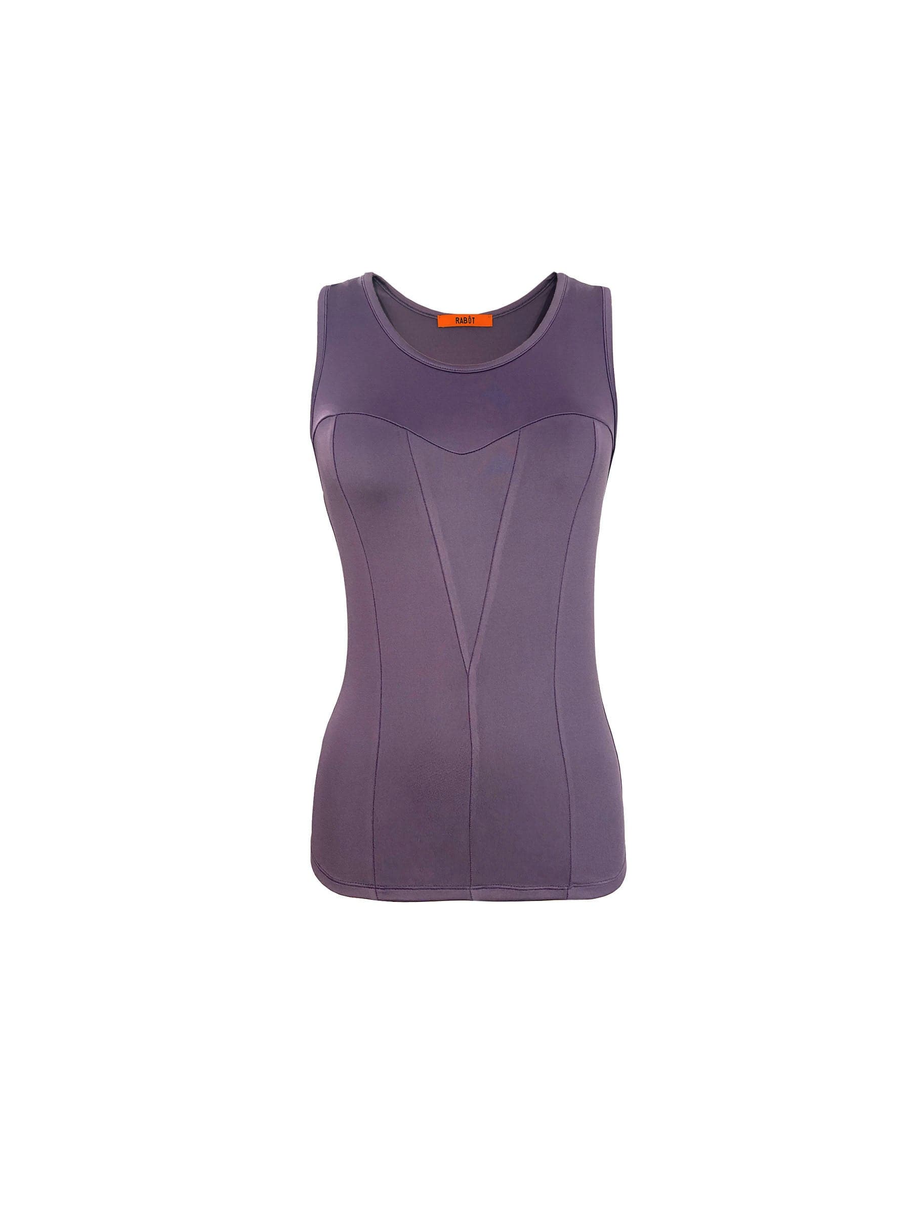 RECYCLED POLY PURPLE CORSET TANK TOP