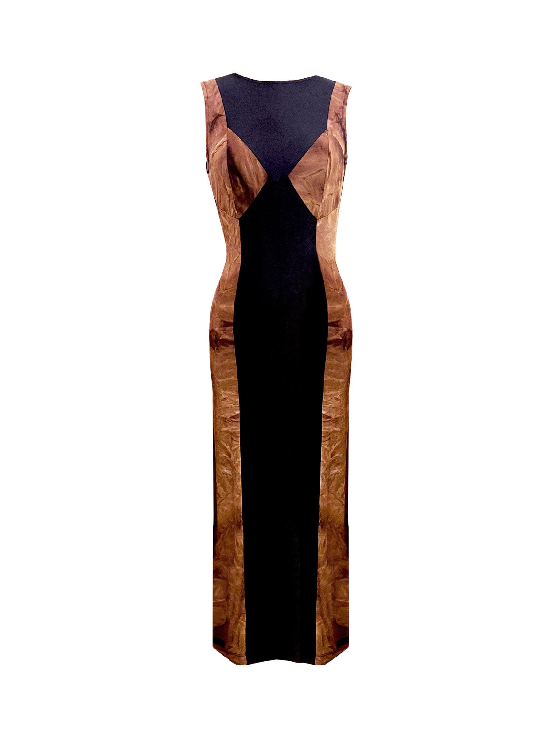 Black and brown tie dye corset spandex dress